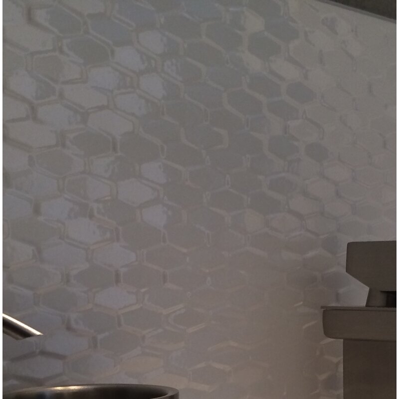 Emser Tile Artwork Hexagon 12" x 35" Ceramic Tile in White & Reviews